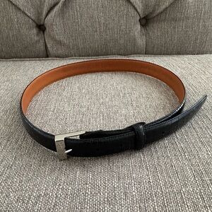 Ralph Lauren Black Gunuine Leather Silver Buckle Classic Belt Size Medium